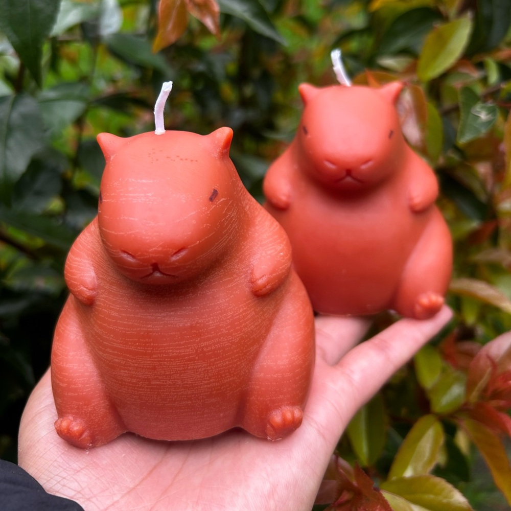 Christmas Candle/ Brown Capybara/Hamster Candle